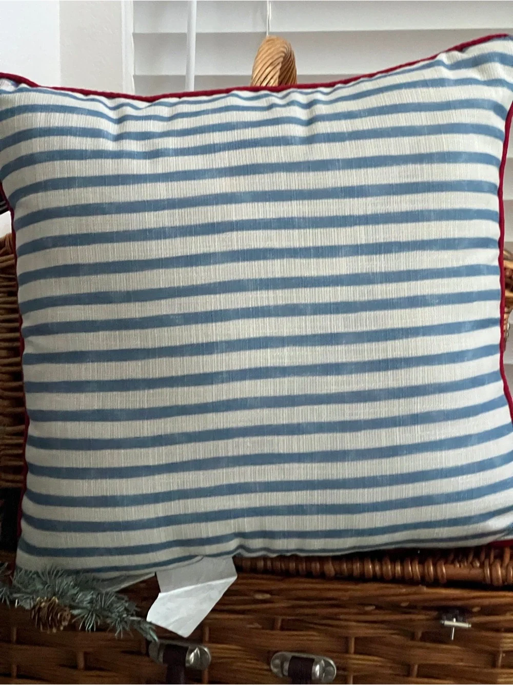 Lobster Embroidered Indoor Outdoor Pillow Red Blue NWT